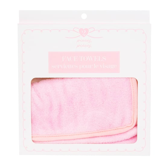 5" x 3.5" Pink Face Towels, 2ct.